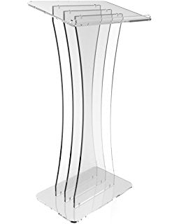 Clear Acrylic Lectern Podium - Hour Glass Shaped