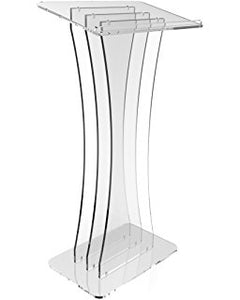 Clear Acrylic Lectern Podium - Hour Glass Shaped