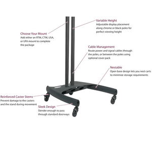 Mobile Universal Dual Pole Monitor Stand - 72"